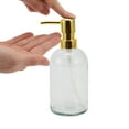 thumbnail image 3 of Unique Bargains 1 Pc Classic Cylindrical Soap Pump Dispenser for Hotel 400ml Clear Gold Tone, 3 of 6