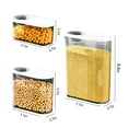 thumbnail image 3 of Airtight Food Storage Containers with Lids, Plastic Cereal Keepers, Leakproof Kitchen Organization, for Pantry Cereal Coffee Pasta Rice Flour Sugar, 3 Piece Set, Clear, by FAJHHA, 3 of 8