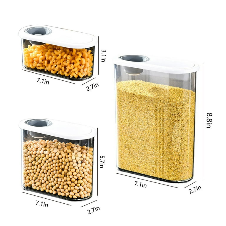 Storage Jar Set, 3pcs Sugar Flour Salt Containers Jar Organizer With  Airtight Lids For Kitchen, Brown Suger, Beans_x000d_
