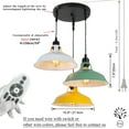 thumbnail image 2 of FSLiving 3-Heads 5.9ft Black Wire 15ft Plug-in Cord by Remote, Smart Edison Bulbs Iron Canopy Gimbaled Black Macaron Metal Island Ceiling Light for Sloping Roof Dining Staircase NO Wiring Needed, 2 of 9