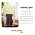 thumbnail image 4 of Cafetera de Goteo Nevashel AD-17 para 5 Tazas 750 ml Filtro Permanente Reutilizable Diseño Compacto y Elegante Color Negro Ideal para Hogar u Oficina Fácil de Usar y Limpiar, 4 of 4