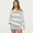Sky Blue, variant on Womens Sweaters Off The Shoulder Long Sleeve Chunky Open Knit Pullover Sweaters Oversized Striped Casual Sweater