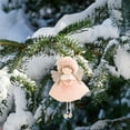 thumbnail image 2 of Cute Pink Angel Christmas Tree Hanging Ornament with Deer Antlers & Jingle Bells - Christmas Angel Doll Decoration,Festive Holiday Decor,Unique Gift for Kids & Home Xmas Tree Decoration,6.5in, 2 of 4