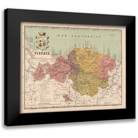 Martin 14x12 Black Modern Framed Museum Art Print Titled - Vizcaya Spain Europe - Martin 1901