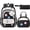 Black & White, variant on 4-Piece Cute Backpack Set - Waterproof Backpack with Lunch Box, Pencil Case & Headphone Bag Set, Green & Pink
