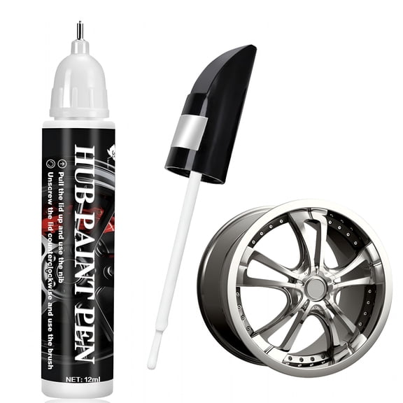 VELIMO Gloss Black Rim Touch Up Paint,Rim Paint Pen,Car Wheel Scratch Repair Kit for Curb Rash & Scratches,Universal Gloss Black Enamel Paint for Alloy/(1 Fl Oz),Scratch Resistant,Covers 1 Sq Ft