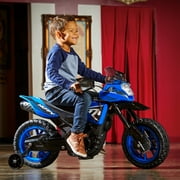 Huffy 6V Motorcycle Kids Battery Ride-On, Ages 3-7 Years Old, Blue, Youth, Boys
