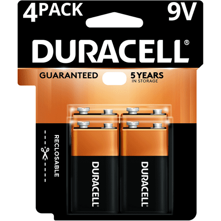 Duracell Coppertop Alkaline Long Lasting 9V Batteries 4 (Best 9v Battery For Smoke Detector)