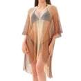 thumbnail image 4 of successthop Women's Swim Cover Ups for the Beach Casual Crewneck Dress Short Sleeve Swimsuit Summer Holiday Swimwear, 4 of 5