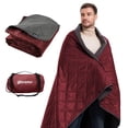 thumbnail image 1 of sheelokhwui Manta para exteriores 4 en 1, manta grande y gruesa para estadio, 81 x 57 pulgadas, manta polar para acampar, impermeable, resistente al viento, portátil, ideal para estadio, camping, send, 1 of 5
