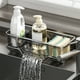 thumbnail image 4 of Soporte compacto para esponjas - Organizador de fregadero de cocina con drenaje, plástico transparente o negro, 9,45x3,86x2,83 pulgadas, 4 of 6