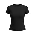 thumbnail image 5 of jjayotai Plus Size Workout Tops for Women Short Sleeve Shirts Crew Neck Slim Fitted Blouses Athletic Quick Dry Gym Yoga Running T-Shirt, 5 of 6