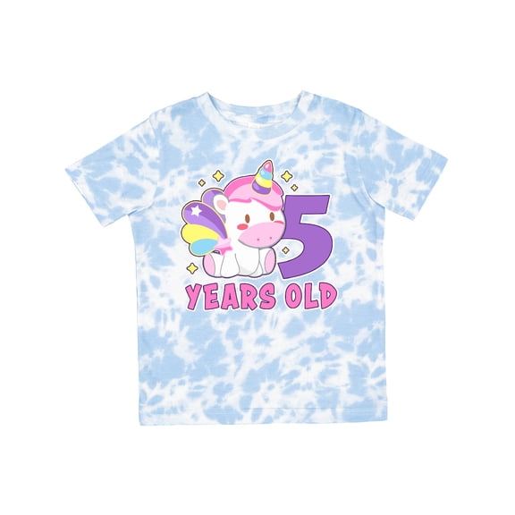 Inktastic 5 Years Old with Cute Unicorn Birthday Girls Toddler T-Shirt