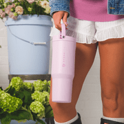 HydroJug Sport – Insulated Stainless Steel Water Bottle with Flip Straw & Bucket Handle, Leakproof – 40oz, Sweet Pea