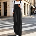 thumbnail image 6 of QIYAGBSA Corduroy Overalls for Women Wide Leg Adjustable Strap Sleeveless Jumpsuit with Pockets Soft Fall Winter (Black, 2XL), 6 of 9