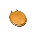 thumbnail image 1 of Siège de Toilette à devant Rond avec Charnière Chromée, Fini Décoratif en Bois Chêne Clair, 1 of 1