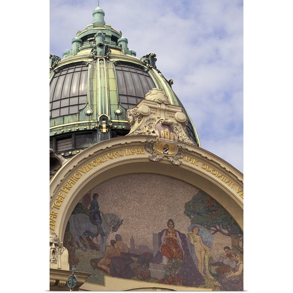 Great BIG Canvas | Walter Bibikow Premium Thick-Wrap Canvas entitled Czech Republic, Cent. Bohemia, Prague, Municipal House exterior, art