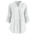 thumbnail image 1 of Daeful Chemises pour Femmes Blouse Boutonnée Travail Manches Longues Hauts Amples Blanc P, 1 of 2