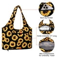 thumbnail image 2 of HAWEE Sunflower Tote Bag Water Repellent Travel Handbag Purse with 11 Pockets for Commuting/ Working/ Nursing/ Shopping/ Exercising, 2 of 7