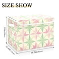 thumbnail image 5 of Yayeee Collapsible Cube Storage Bin with Lid Fabric Closet Decorative Basket with Handles, Beige Symmetrical Stars, 5 of 7