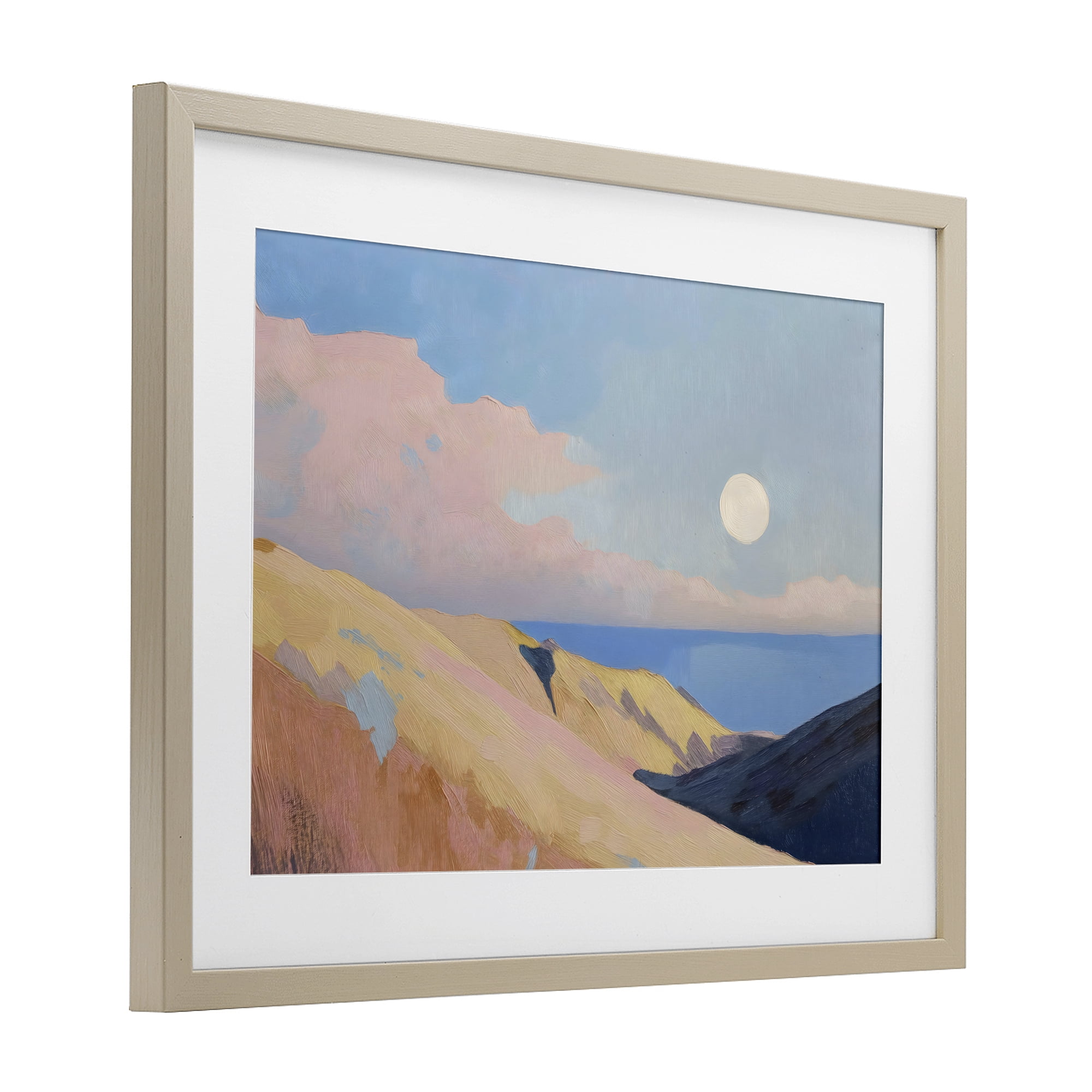 Stupell Industries Pink Hills At The Ocean Birch Framed Print Under Glass, design by Gina Kelly