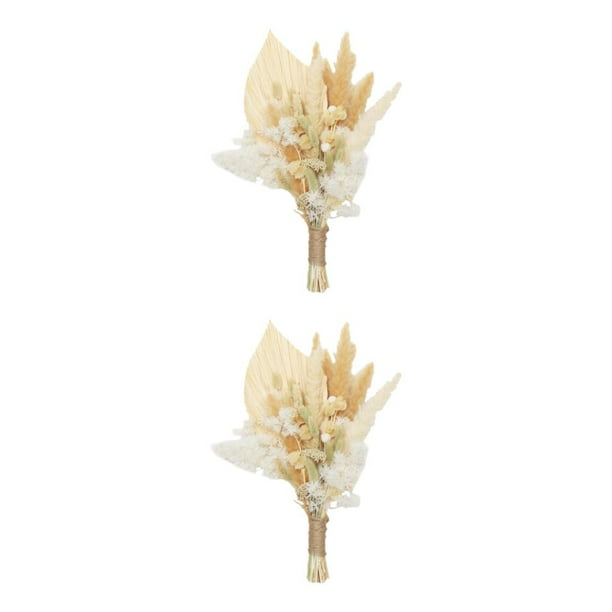 Wosthever Hierba de pampa artificial Plantas naturales Ramas Hojas de palma para sala de estar Tipo 1 2piezas