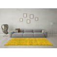 thumbnail image 3 of Ahgly Company Machine Washable Indoor Round Solid Yellow Modern Area Rugs, 6' Round, 3 of 4