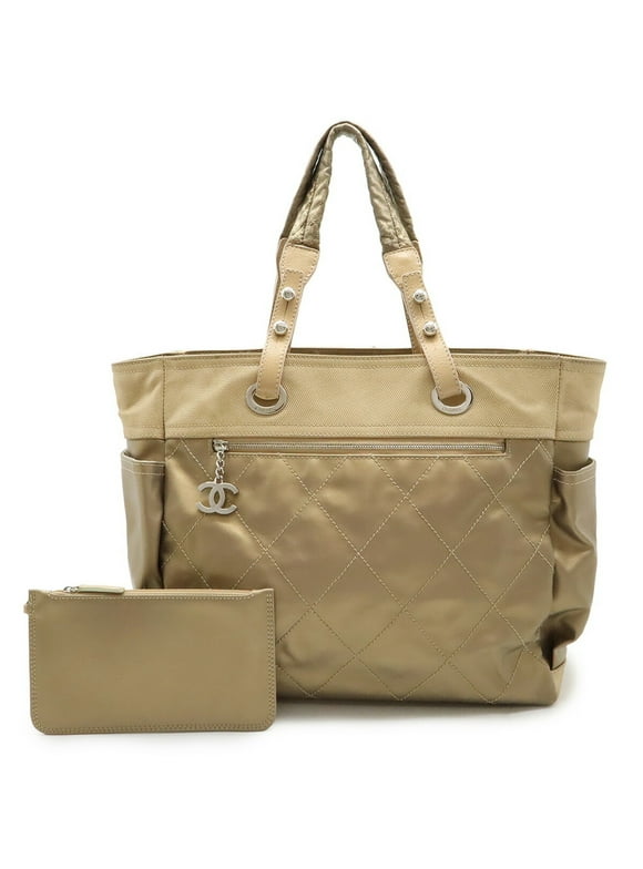Pre-Owned CHANEL Paris Biarritz Tote GM bag Shoulder Coated canvas Bronze gold A34210 (Good)