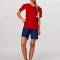thumbnail image 2 of LEKODE 2 Piece Sets for Women Summer Linen Short Sets for Women Matching Sets Women Clothing 2 Piece Pants Set for Women Summer Womens Two Piece Sets Summer Red Xl, 2 of 5