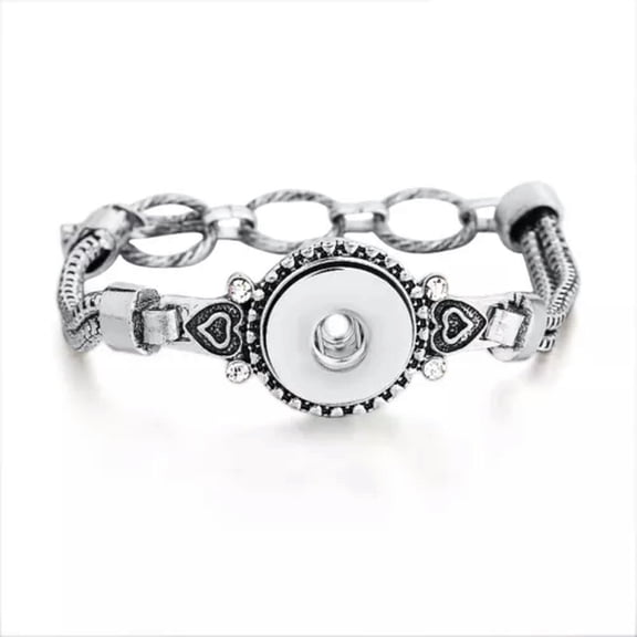 HOOUN Different Punk Drill Snap Bangle Bracelets Fit 18mm Chunk Snap Button Jewelry -003