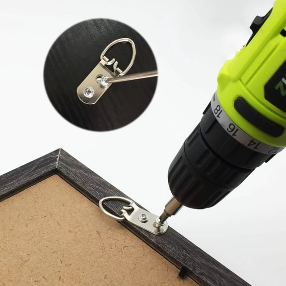 30 Pack D-Ring Picture Hangers Heavy Duty Double Hole Hooks With Screws For Picture Frames Photos Home Decor Art Displays