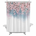 thumbnail image 2 of Spring Pink Flowers Shower Curtain for Bathroom Decor, Watercolor Cherry Floral Waterproof Fabric Shower Curtain, 36"x72" Set with 12 Hooks, 2 of 9