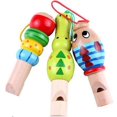 thumbnail image 1 of 3 piezas de silbato para bebé, juguete educativo de animales de madera lindos, juguete de instrumento musical de madera para bebé, 1 of 5
