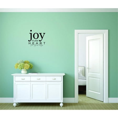 Decal Wall Sticker - ON NOW : Joy In Your Heart This Day And Always. Text Lettering Life Quote Bedroom Living Room Home Decor Picture Art Size :16 Inches x 16 Inches