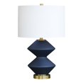 thumbnail image 1 of Henn&Hart 14"W Modern Metal Table Lamp in Matte Navy/Brass Finish, 1 of 8