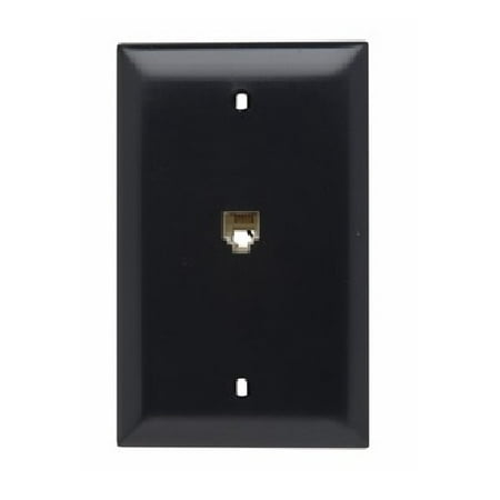 Pass & Seymour - TPTE1BK - Black - 4 Conductor-Modular Telephone Jack