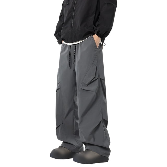 Casual Drawstring Wide-Leg Plaid Patchwork Hem Pants for Everyday Comfort – Timeless Unisex Trousers for Autumn