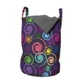 thumbnail image 1 of Modern Laundry Bag, Colorful Geometric Spiraling Circles Round Marine Digital Shells Creative Modern, Basket with Handles Drawstring Closure for Laundromats, 13" x 19", Multicolor, by Ambesonne, 1 of 4