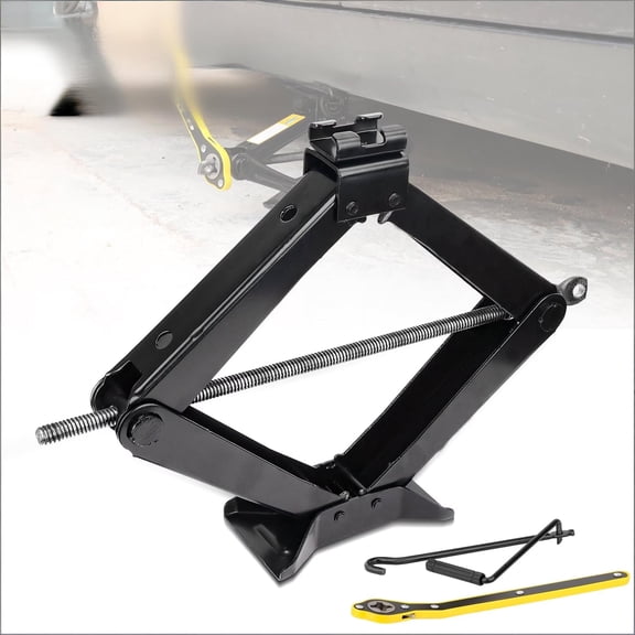 CWMMLS 1.5 Ton (3306 lbs) Scissor Jack Kit for car with 3.9" to 13.2" Lifting Range, Includes Ratchet Handle and Hand Crank - Quick Lift for Tire Changes, Compatible with Autos, SUVs, and MPVs