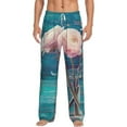 thumbnail image 2 of Kdxio Flowers in Glass Vase Print Men's Sleep Pajama Pant Lounge Pants with Pockets, 2 of 8