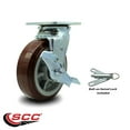 thumbnail image 2 of 6 Inch Polyurethane Caster with Ball Bearing and Brake/Swivel Lock SCC, 2 of 2