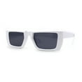 thumbnail image 2 of Womens Squared Rectangle Mod Plastic Retro Sunglasses White Black, 2 of 4