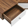thumbnail image 4 of Modway Transmit 47" Wall Mount Corner Wood Office Desk in Walnut/White, 4 of 7