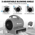 thumbnail image 3 of Secador de alfombras Air Mover MOUNTO 1/4 HP 1000 CFM de 2 velocidades (gris), 3 of 8