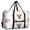 Highland Cow and Flower Print-1, variant on Highland Cow and Flower Print Foldable Travel Duffel Bag, Under Seat Travel Tote with Front Pocket & Trolley Strap, Water Resistant Oxford Gifts for Women Men