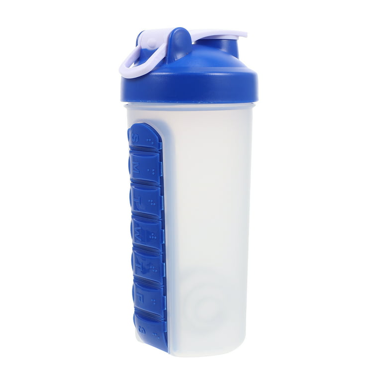 Frcolor Bottle Shakerprotein Bottles Case Blender Box Mixing Drinking Travel Cup Waterholder 7 Day Measuring Organizer Weekly, Size: 8.66 x 3.94 x