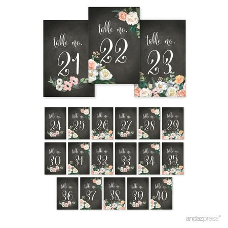 peach chalkboard floral garden party wedding collection table