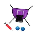 thumbnail image 4 of Mini trampolín, aro de baloncesto, portería de baloncesto, aro desprendible para mates, fácil instalación, accesorios de fijación para trampolín púrpura, 4 of 8