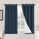 thumbnail image 1 of Cortinas opacas de lino de 84 pulgadas de largo, 100 % absolutamente opacas, con aislamiento térmico, con textura de lino, cortinas con ojales antioxidantes, ahorro de energía con forro blanco, 2 paneles, azul marino natural, 52 pulgadas de ancho x 63 pulgadas de largo, 1 of 5
