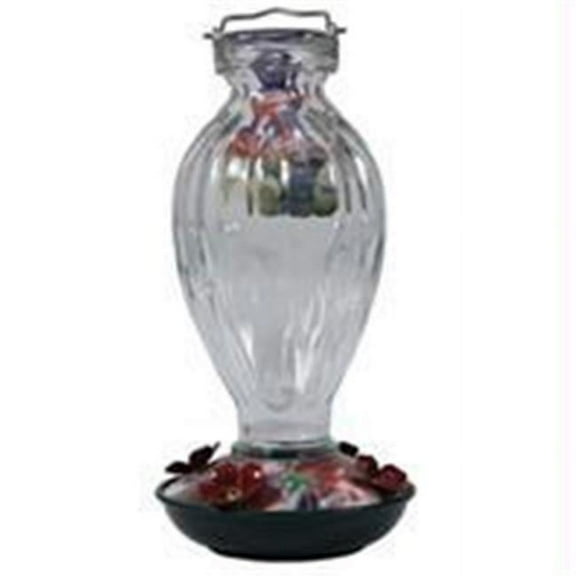 Audubon-woodlink-Audubon Fluted Glass Hummingbird Feeder- Bronze-clear 20 Ounce